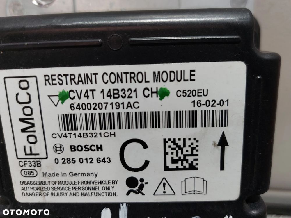 MODUŁ SENSOR STEROWNIK PODUSZEK AIR BAG FORD KUGA MK2 R2016 2,0 DISEL NR CV4T14B321CH - 2