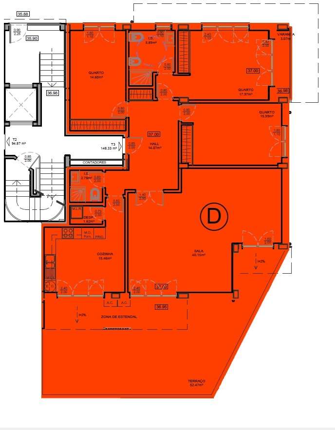 Apartamento T3 Santa Cruz - Grande imagem: 3/9