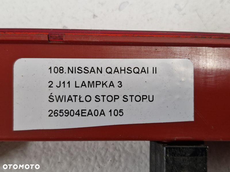 NISSAN QASHQAI II 2 J11 LAMPKA 3 ŚWIATŁO STOP STOPU 265904EA0A - 8