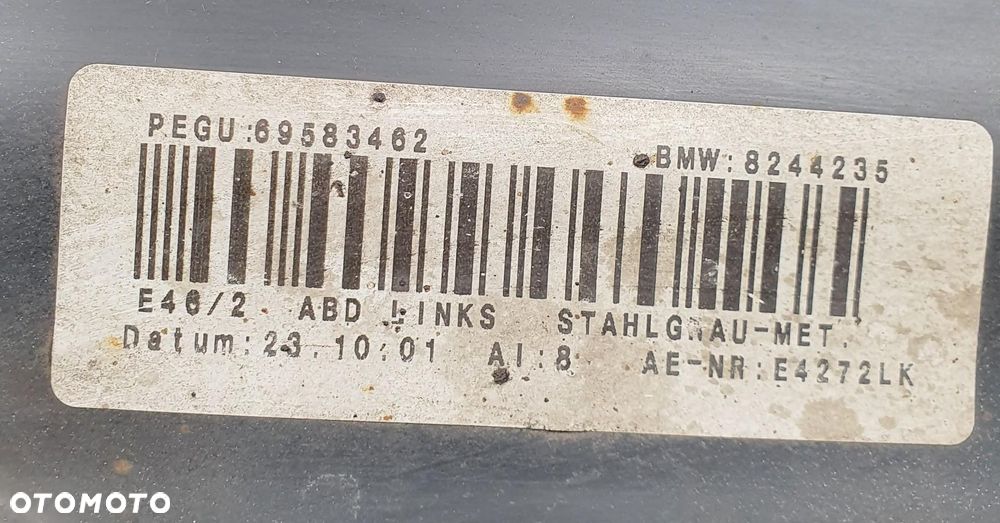 LISTWA NAKŁADKA PROGU PROGOWA LEWA STAHLGRAU METALLIC 400 BMW 3 E46 CABRIO - 8
