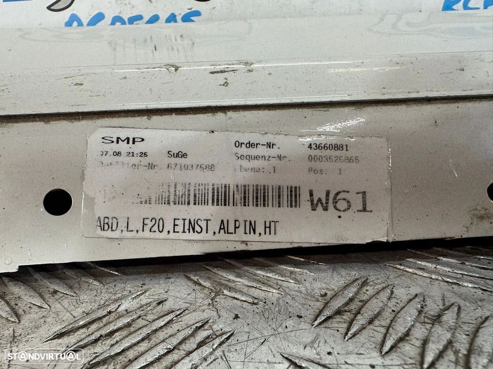 .Conjunto Embaladeiras Saias Laterais Sport Originais BMW Serie 1 F20 5 Portas 7287828 7287827 2012 - 2019 - 7