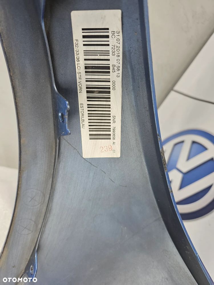 BMW 4 F32 / F33 / F36 LIFT LUXURY SPORT ZDERZAK PRZEDNI PRZÓD NA 4xPDC KOLOR ESTORILBLAU NIEBIESKI METALIK NR 51117294651 / 7294651 NR AUKCJI NZ2079 - 34