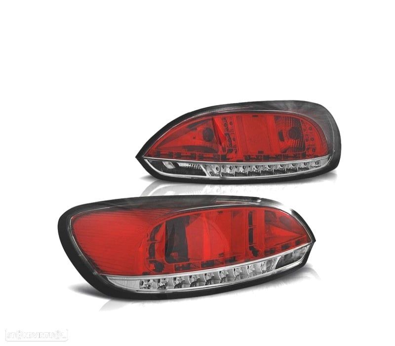 FAROLINS TRASEIROS VOLKSWAGEN VW SCIROCCO 08-14 PISCA LED VERMELHO CROMADO - 1