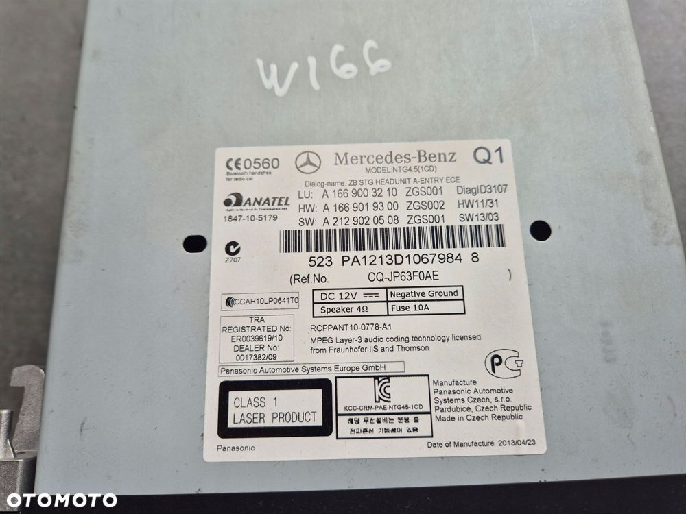 radio cd mercedes ml w166 1669003210 - 2