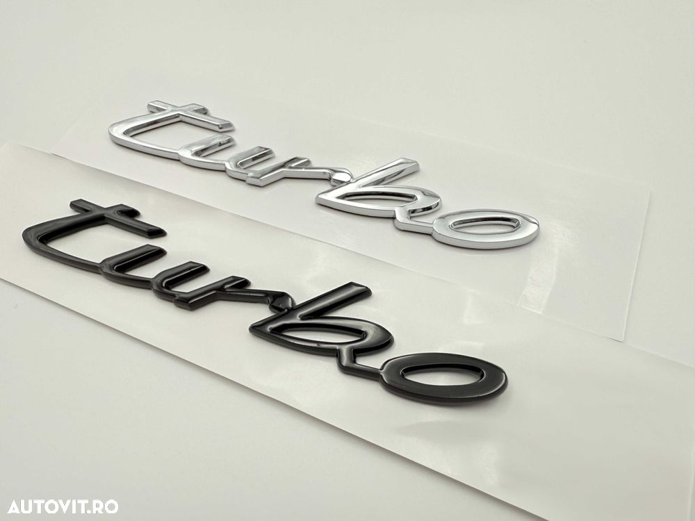 Emblema Compatibila PORSCHE TURBO model nou negru - 6