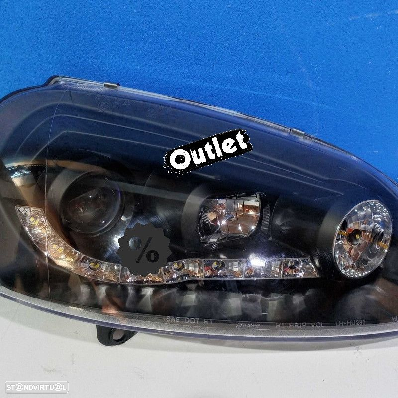 R145322C2 FAROL DIR PARA VOLKSWAGEN VW GOLF MK5 03-08 FUNDO PRETO LUZ DIURNA LED - 2