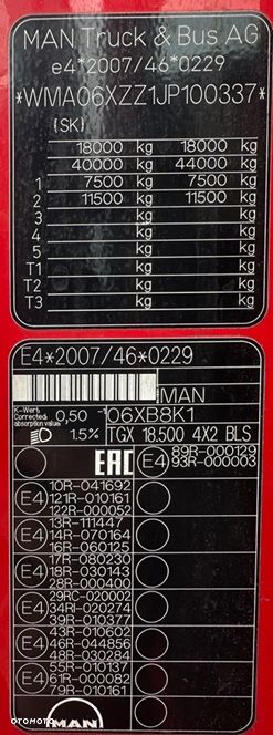 MAN TGX 18.500 XLX AUTOMAT SPOJLERY KLIMA WEBASTO OPONY:90% 698000km 2xALUTANK ACC SKÓRA NAVI EURO 6 2018 ŁADNY - 10