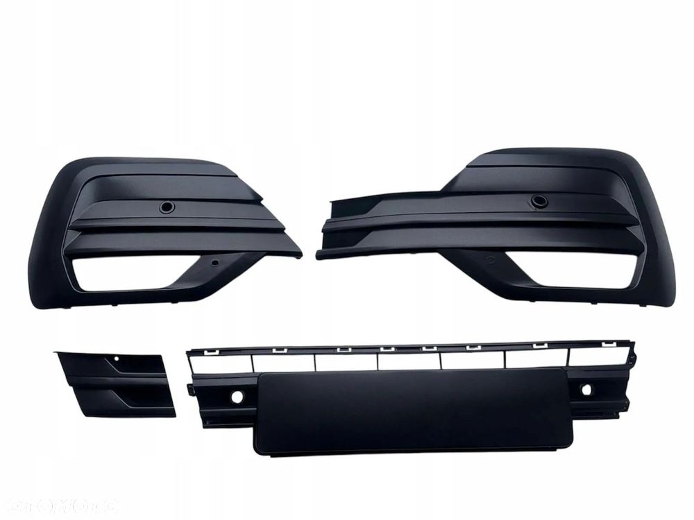 VW LIFT T6.1 2020- KRATKI ZDERZAKA PRZEDNIEGO 7LA PRZÓD KOMPLET BLACK - 1