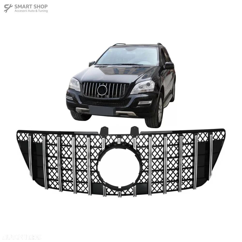 Grila centrala Mercedes ML W164 Facelift (07.2008-2011) Negru Crom GTR - 6