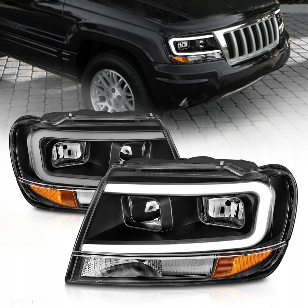 Reflektory Lampy kpl Tube LED Neon Black Tuning Jeep Grand Cherokee WJ 99- - 6