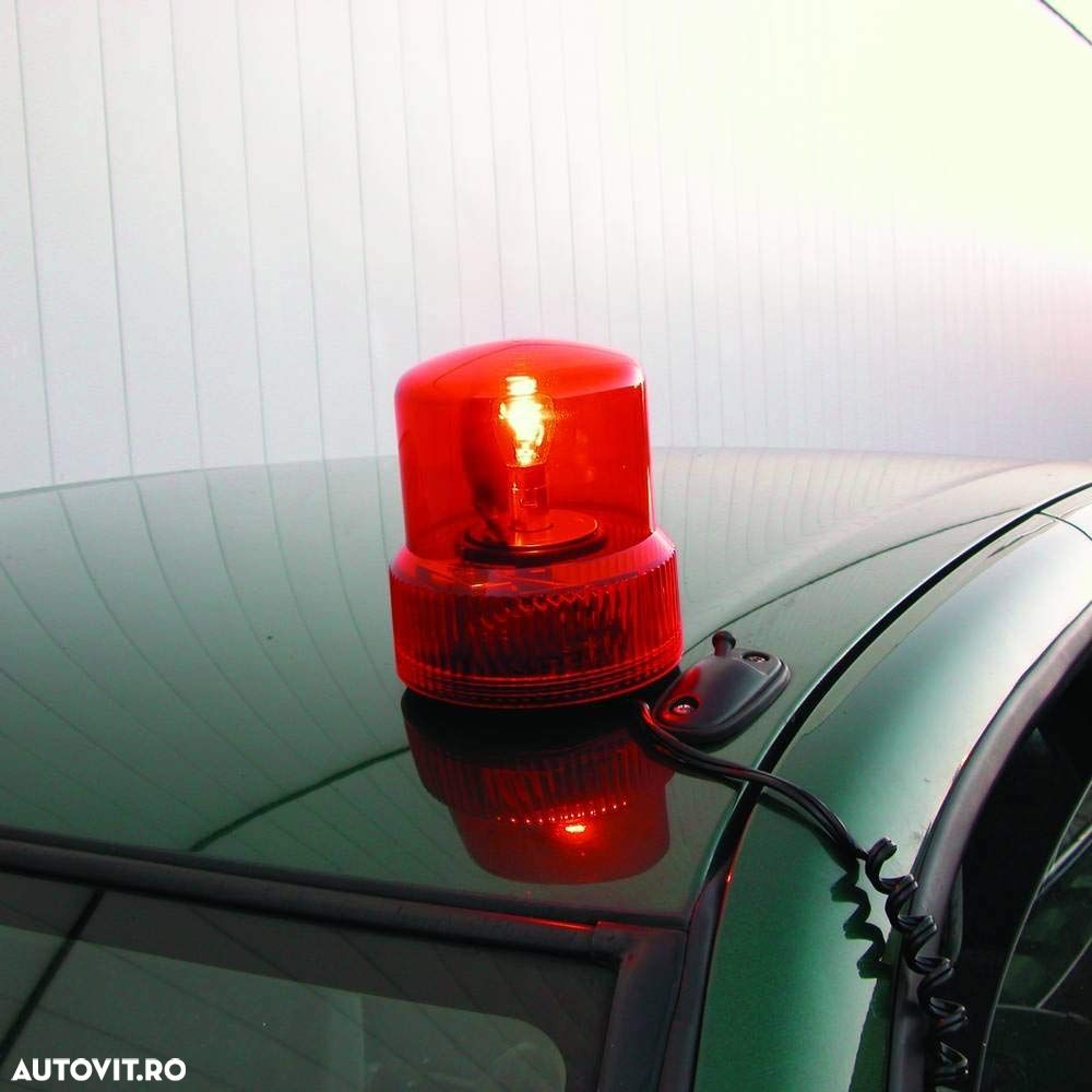 Girofar auto Carpoint 12V orange cu bec de 21W , fixare magnetica 14x10/12cm - 2