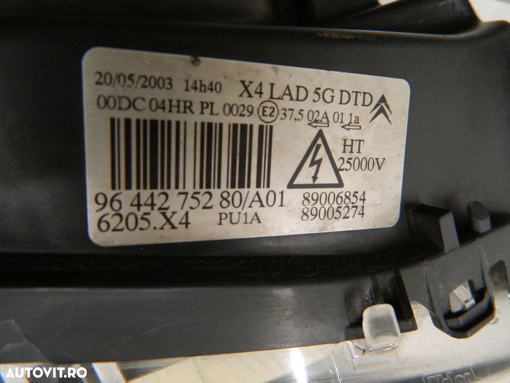 Far dreapta Citroen C5 Xenon, 2001, 2002, 2003, 2004, cod origine 9644275280. - 7