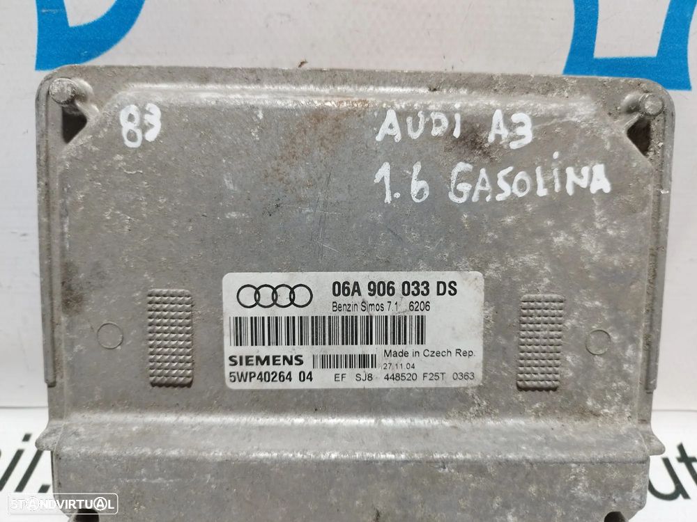 CENTRALINA ECU MOTOR AUDI A3 1.6 102 CV 06A906033DS 06A906033 DS 5WP40264 04 BFQ - 4