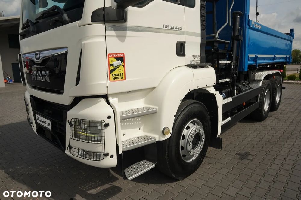 MAN TGS 33.420 / 6x4 / WYWROTKA 3 STRONNA / 2x HYDROBURTA  + HDS HIAB 158 E-2 / MAX 5 900 / AUTOMAT / EURO 6 - 16