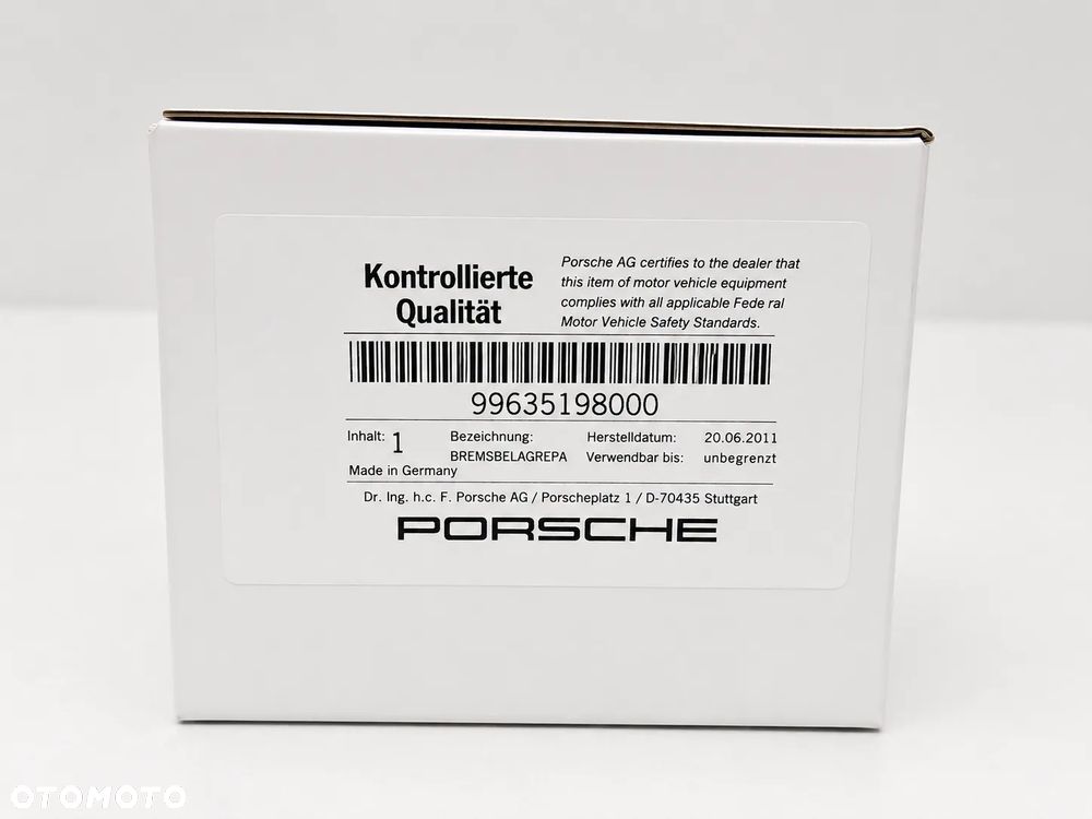 ORYGINALNE KLOCKI HAMULCOWE PORSCHE 911 996 BOXSTER S 986 99635198000 OE - 2