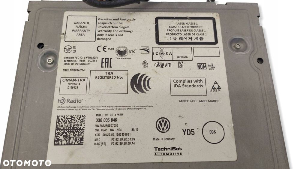 vw golf vii 7 passat b8 radio czytnik nawigacji multimedia mmi sd 3q0035846 - 4