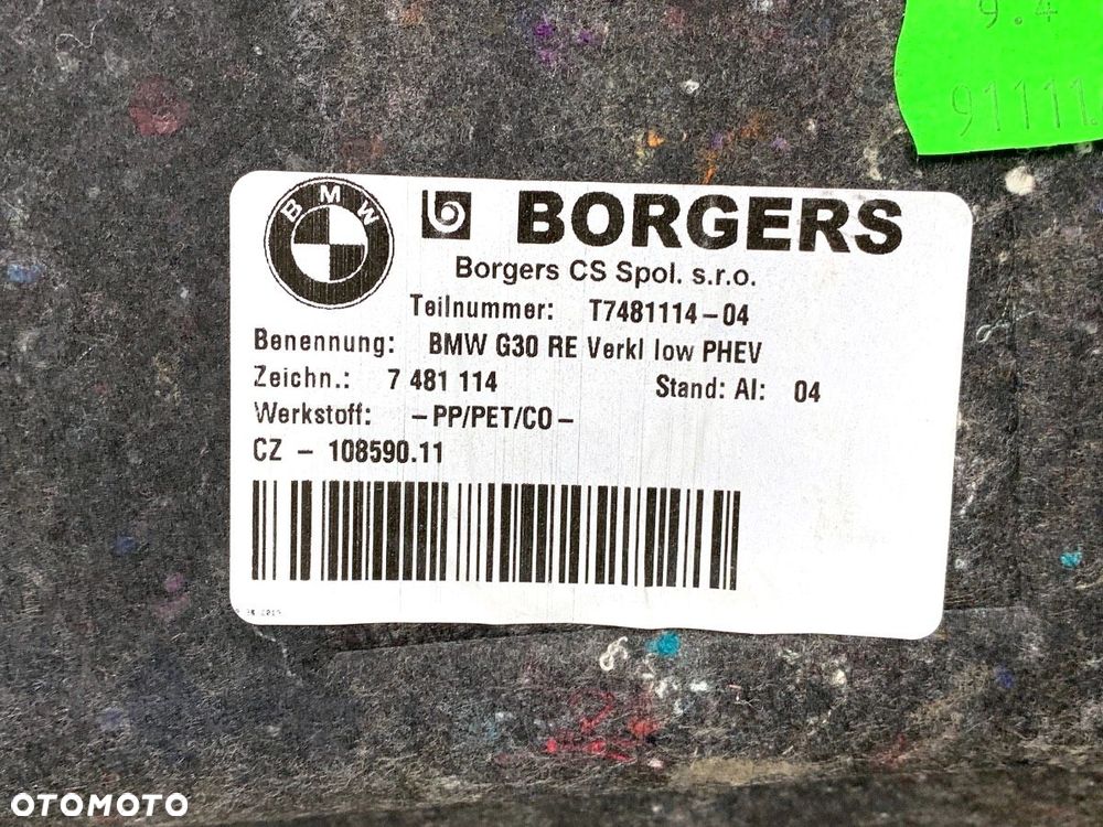 BOCZEK BAGAŻNIKA PRAWY  BMW 5 (G30, F90) 2016 - 2022 530 e Plug-in-Hybrid 135 kW [184 KM] Hybryda - 4