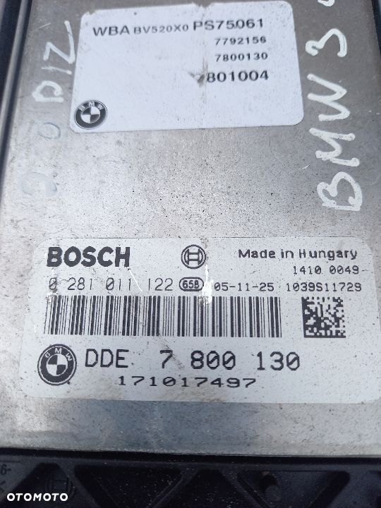 Komputer sterownik silnika BMW 7800130 0281011122 - 2