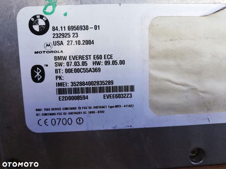 BMW E60 E61 MODUŁ TELEFONU 6956930 BLUETOTH - 2