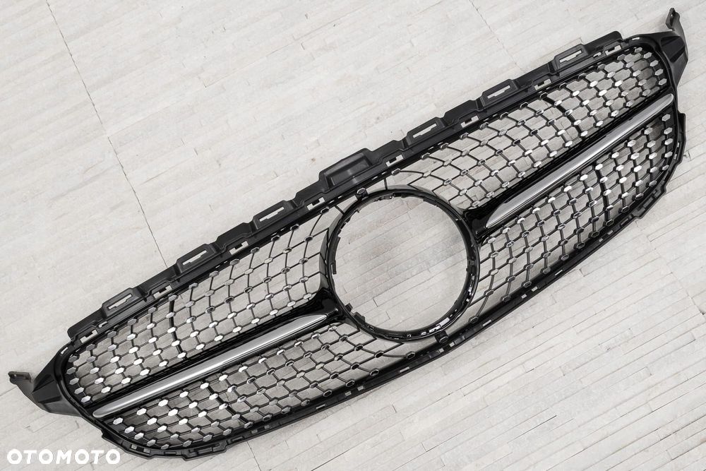 grill diamond czarny mercedes c-class w205 2014-2018 przed facelifting - 6