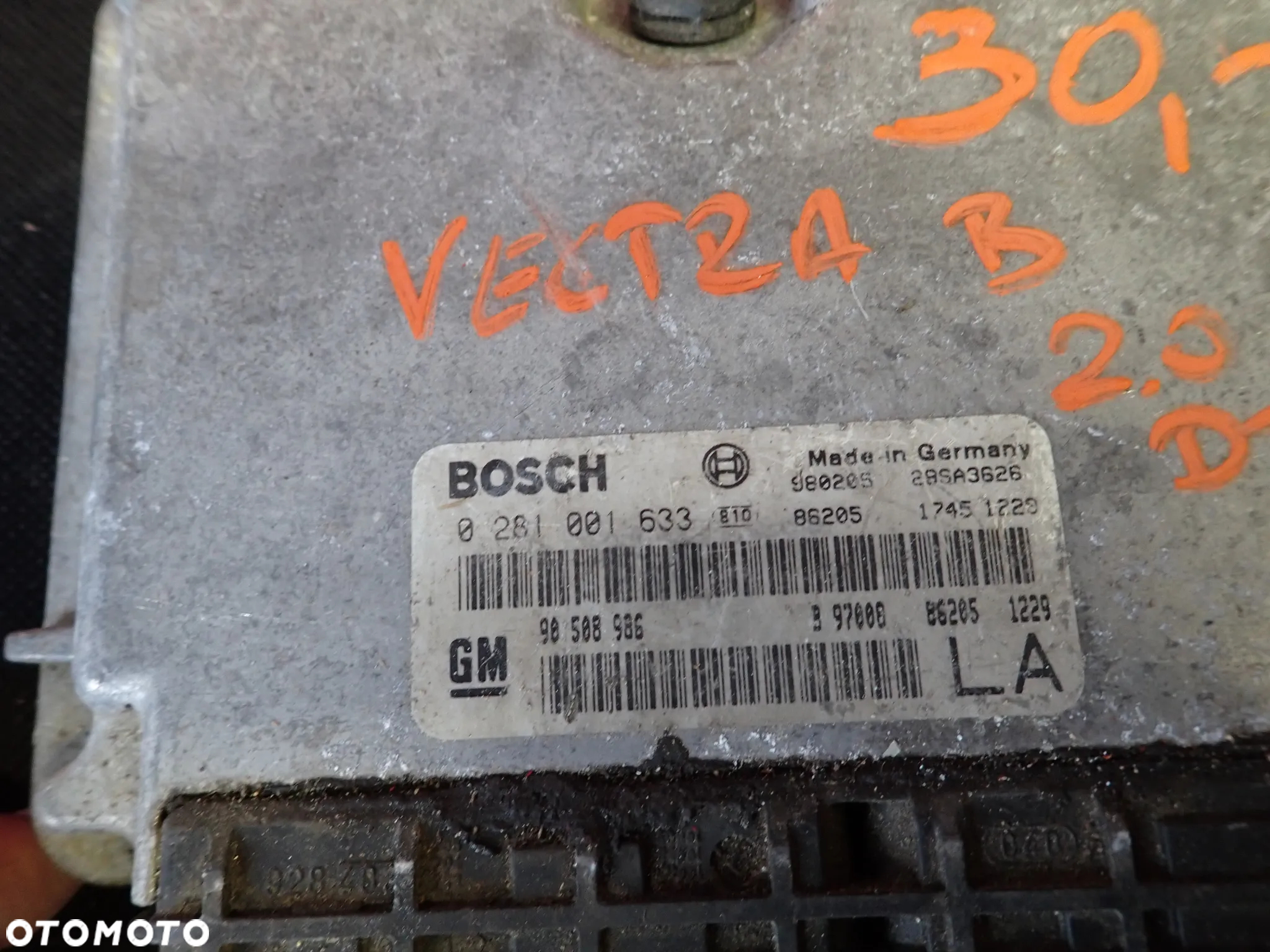 OPEL VECTRA B 2.0 DTI STEROWNIK SILNIKA KOMPUTER 90508968 0281001633 - 2