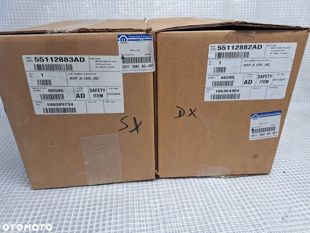 jeep wrangler jl 2018- lampa przod prawa led 3 pin orginal jeep mopar nowy - 3