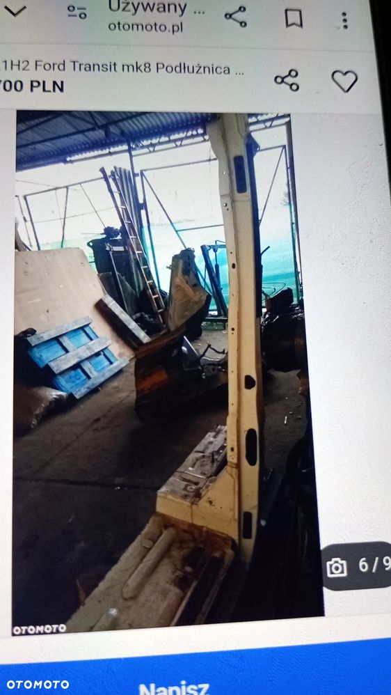 F.VAT  ŚCIANA GRODZIOWA FORD TRANSIT MK8 PODŁUŻNICA LEWA PRAWA ĆWIARTKA PRZEDNIA LEWA SŁUPEK ŚRODKOWY PRAWY - 6