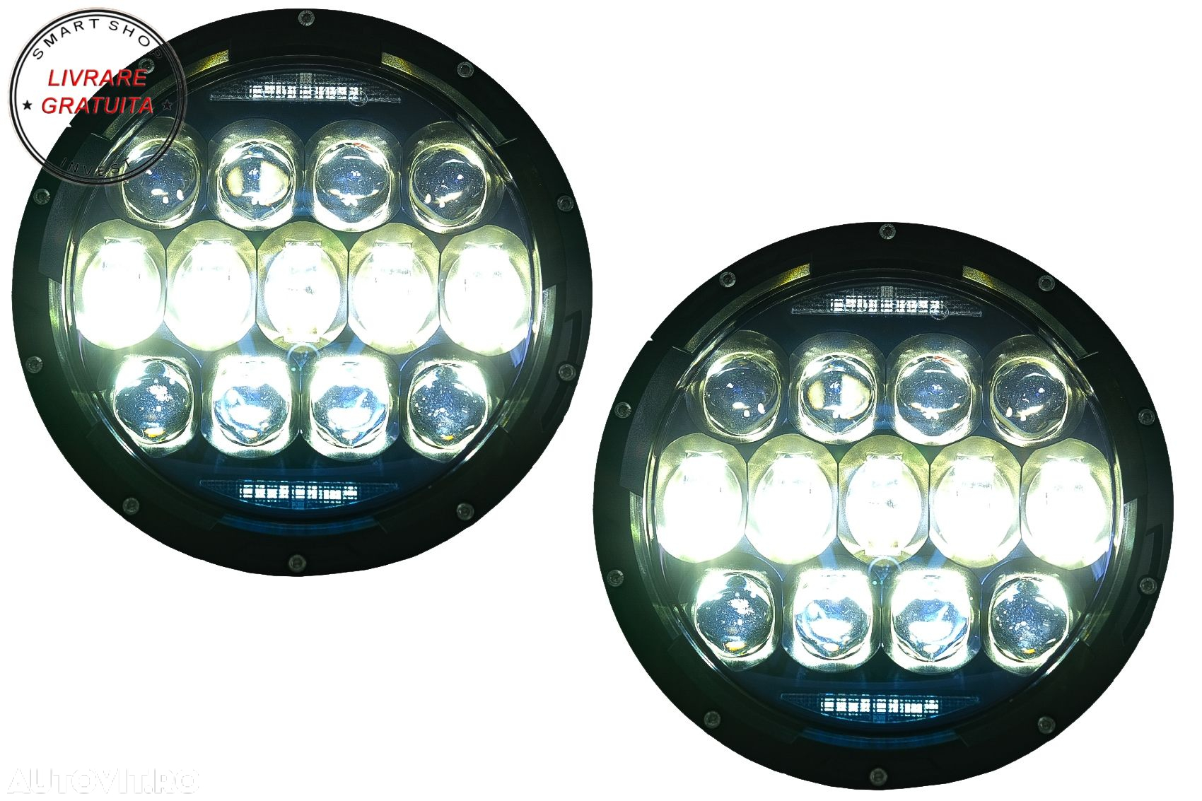 Faruri Full LED CREE Dublu Proiector Halo DRL Jeep Wrangler TJ & JK (1997-2018)- livrare gratuita - 11