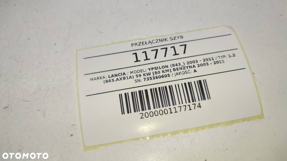 PRZEŁĄCZNIK PANEL PRZYCISK SZYB 735360605 LANCIA YPSILON II - 4