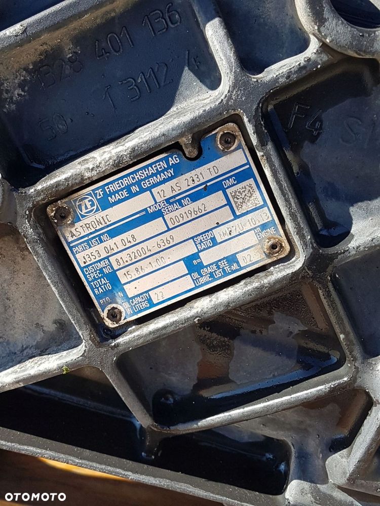 SKRZYNIA BIEGÓW AUTOMAT MAN TGX TGS EURO 6 12 AS 2331 TD RATIO 15,86-1,00 - 5