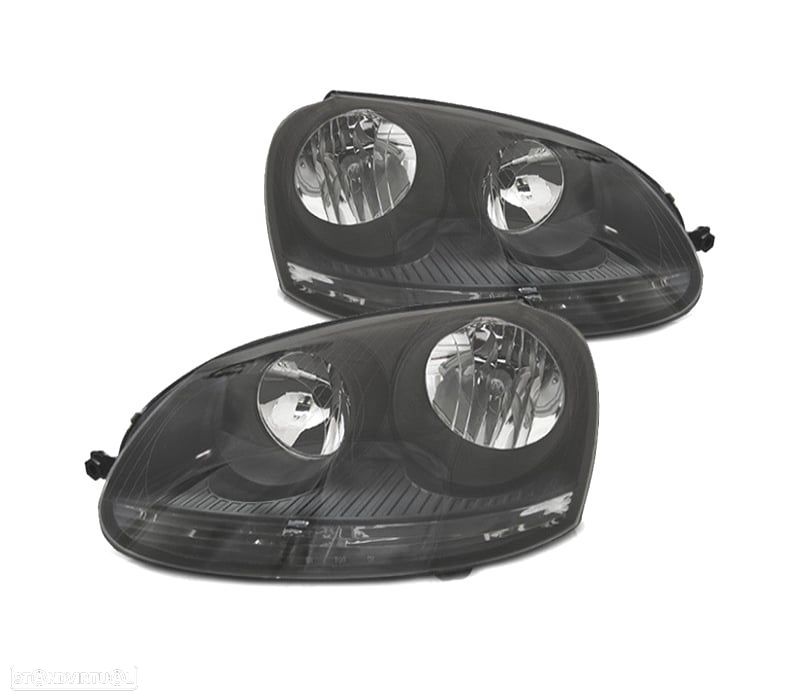 FARÓIS OPTICAS PARA VOLKSWAGEN VW GOLF V 03-08 FUNDO PRETO - 1