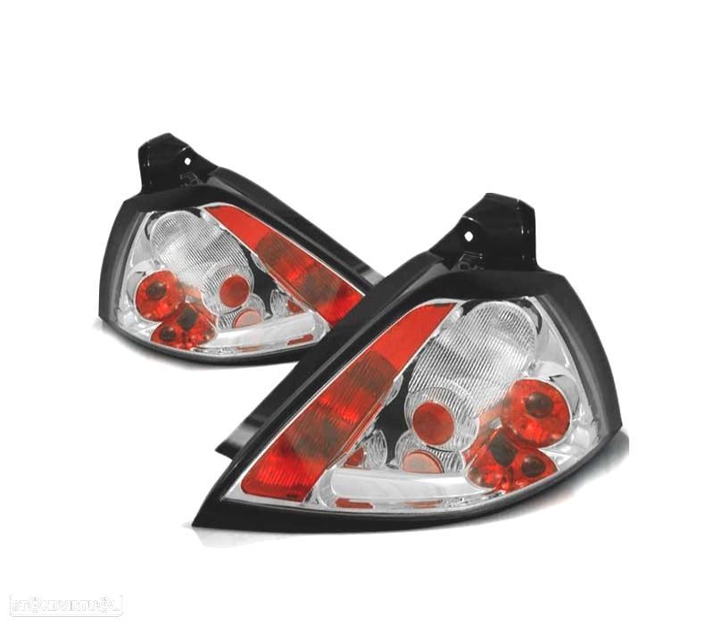 FAROLINS TRASEIRO PARA RENAULT MEGANE II 02-05 CROMADOS LOOK LEXUS - 1
