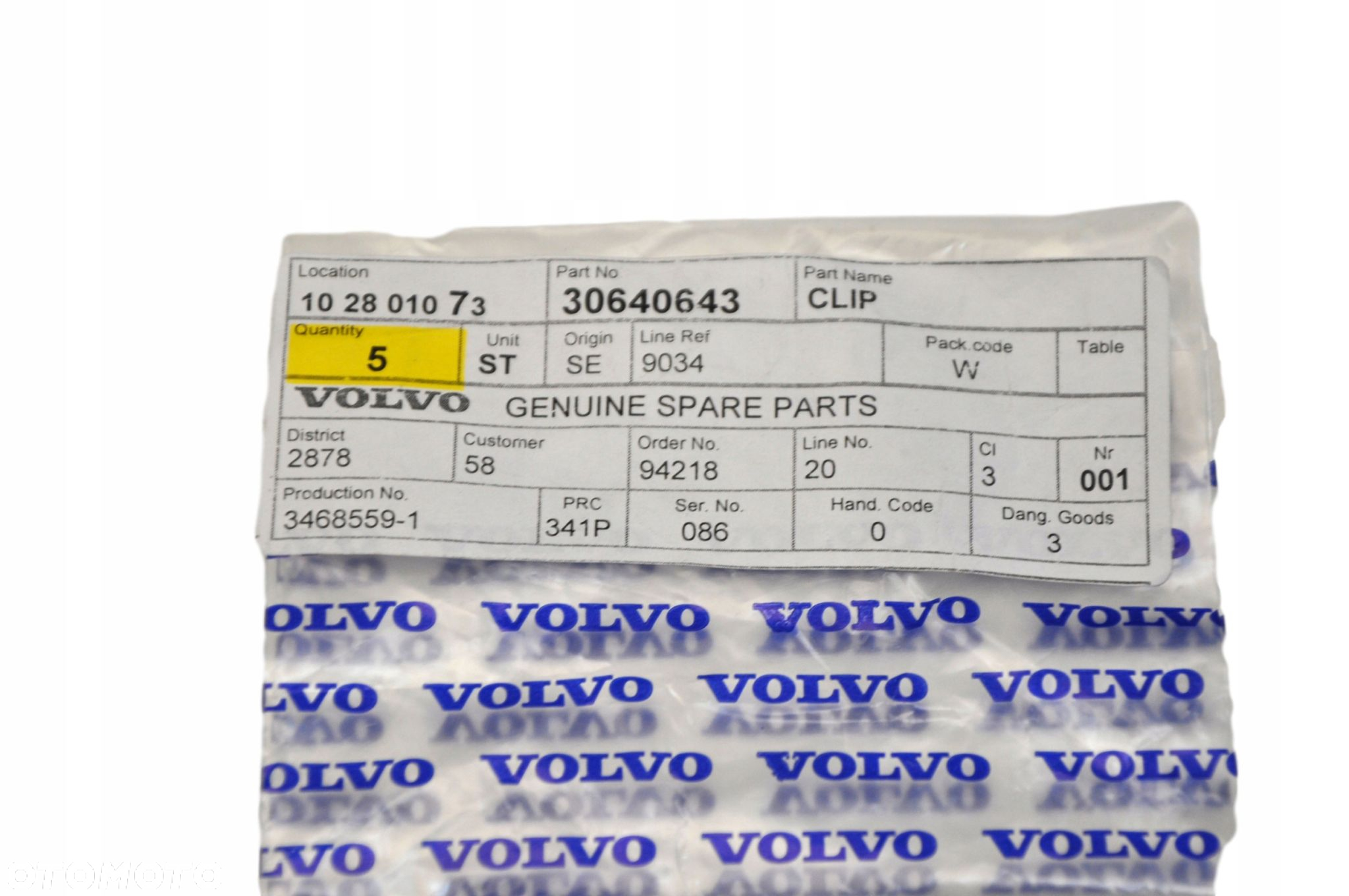 VOLVO S60 V60 spinka zewn listwy progowej OE 30640643 - 3