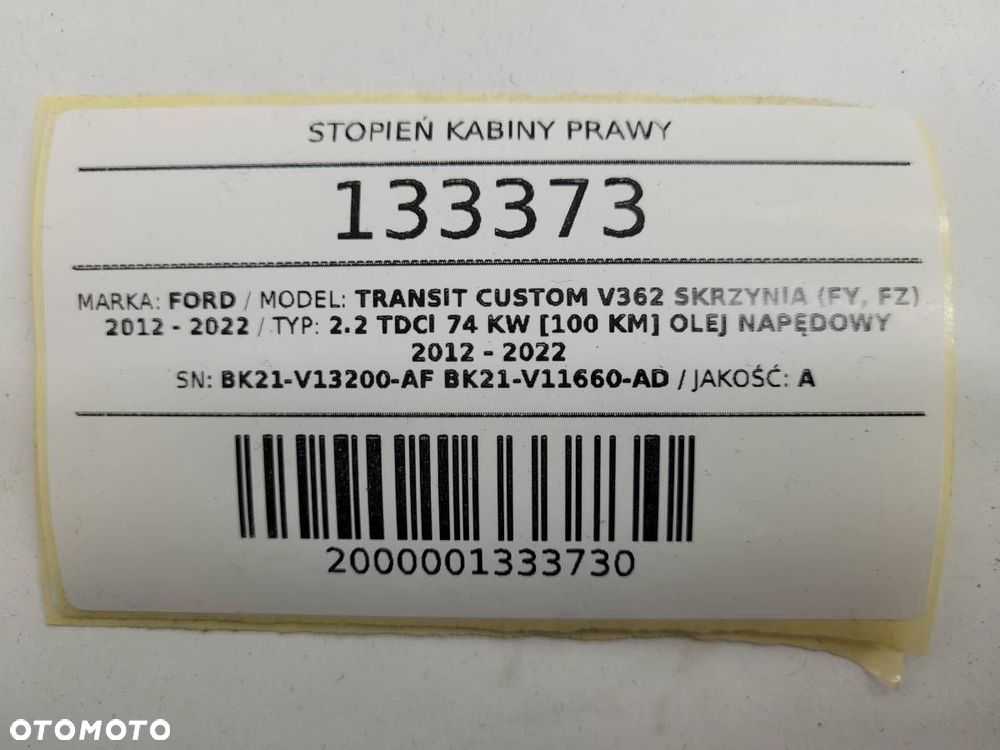 STOPIEŃ PRAWY PRÓG LISTWA NAKŁADKA FORD TRANSIT CUSTOM I BK21-V13200-AEW - 8