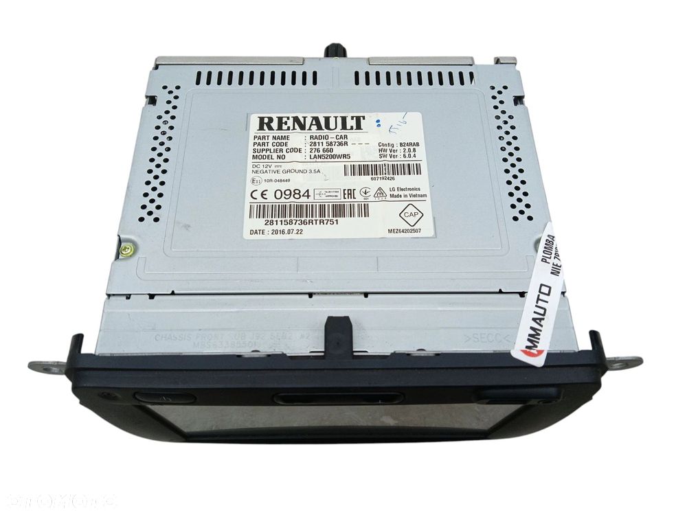 RADIO DACIA SANDERO II STEPWAY (2012-2016) 0.9 TCE 90KM 281158736R - 3