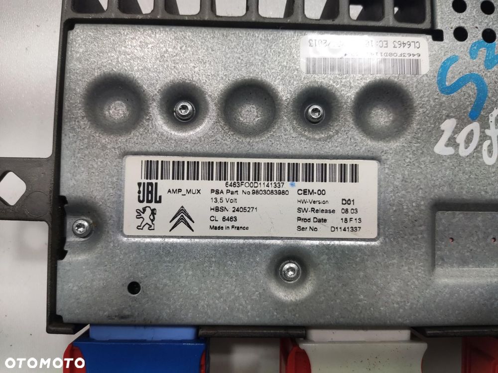 WZMACNIACZ AUDIO JBL PEUGEOT 208 I 2012-2015 9803083980 - 5