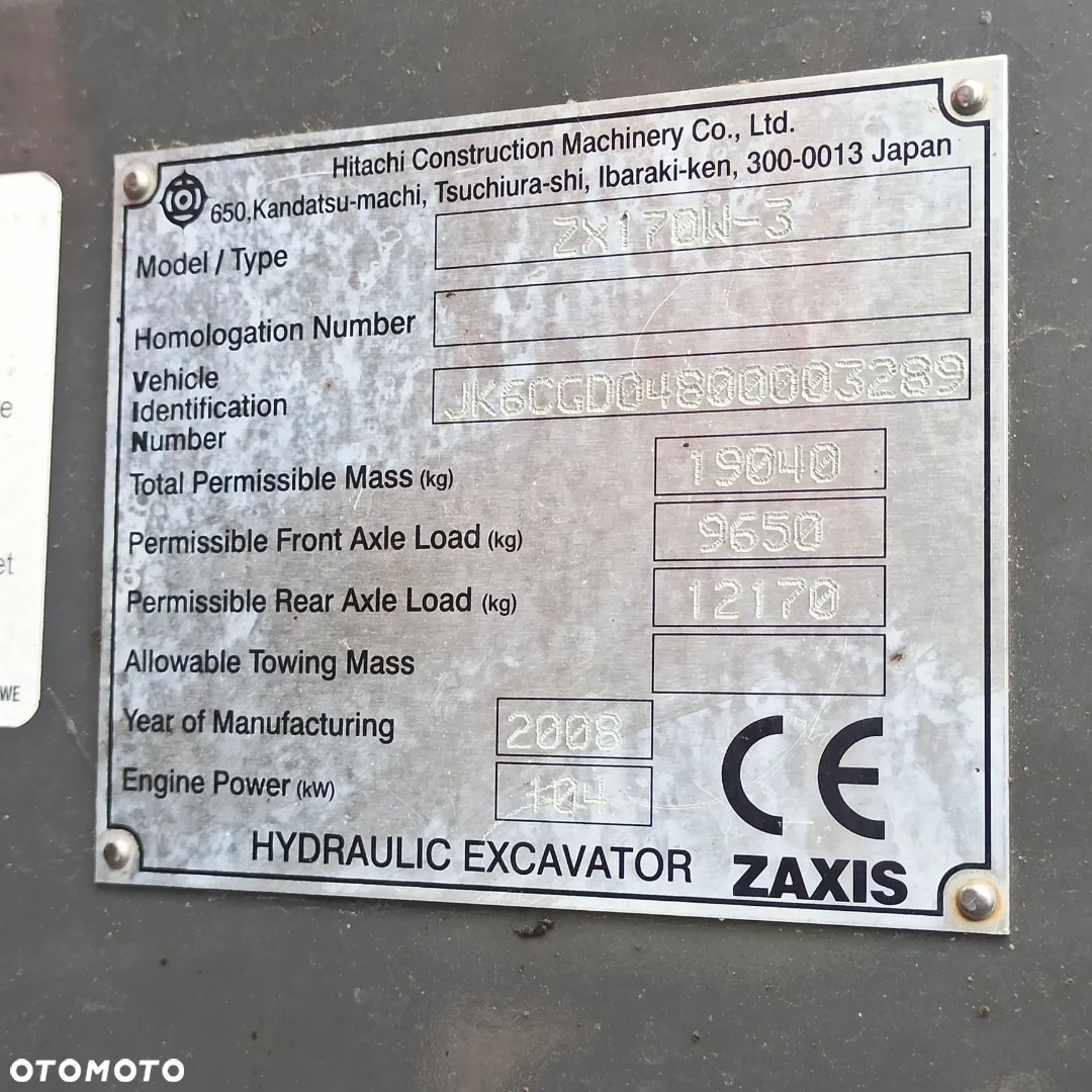 Hitachi ZX 170 W - 30