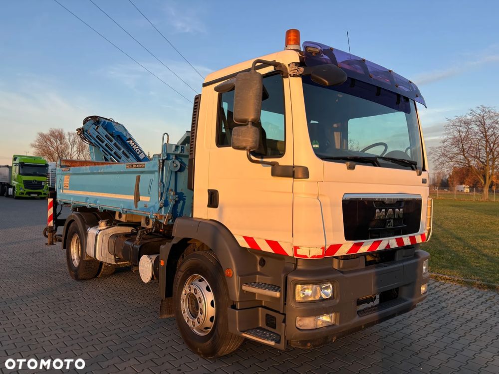 MAN TGM 18.250 4x2 wywrotka MEILLER z HDS MKG z czerpakiem i rotatorem , łyżką , obrotnica , HDS wyprowadzona 5 i 6 funkcja, bardzo dobry stan, idealny do kostki , komunalki , - 2