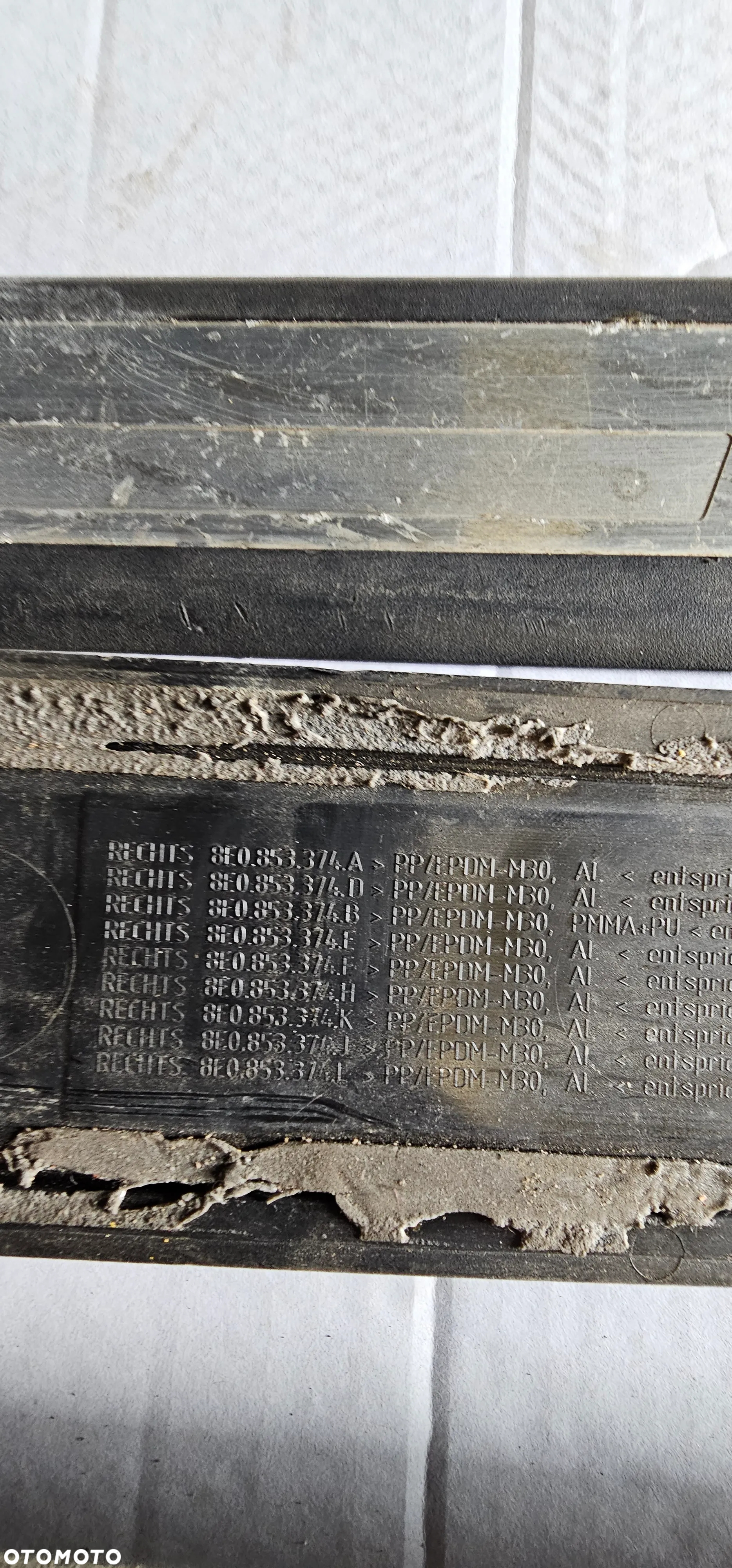 Listwy wewnętrzne progowe Audi RS4 B7 komplet - 5