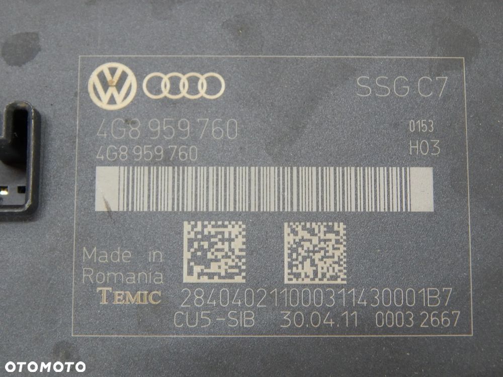 Moduł sterownik fotela przód  AUDI A6 s6 RS6 C7 A7 11-18 Łuków części - 3