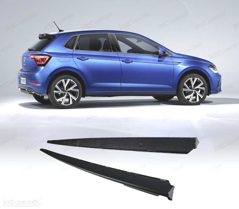 EXTENSÕES DE EMBALADEIRAS VOLKSWAGEN VW POLO 17- LOOK GTI PRETO BRILHANTE - 1