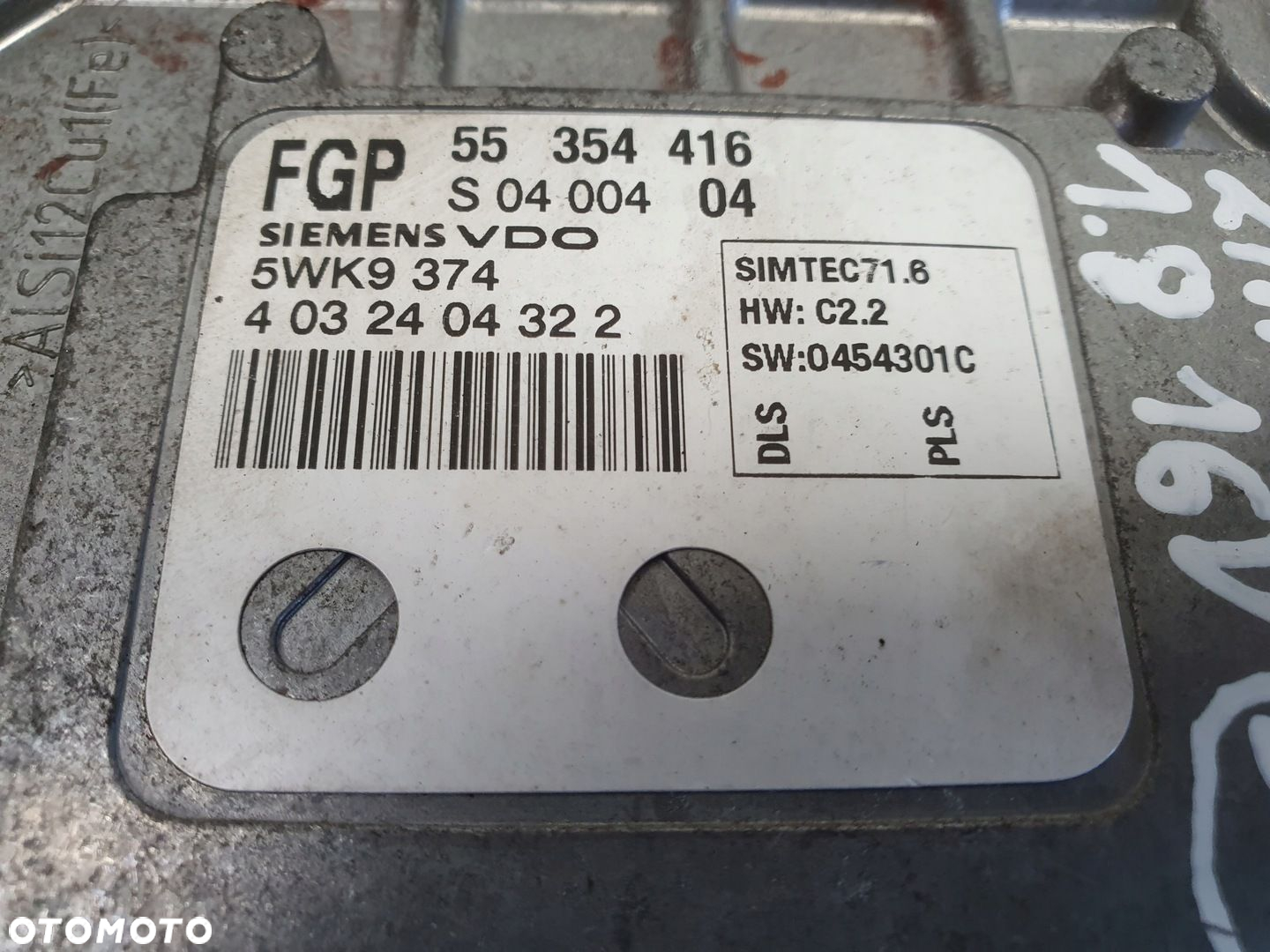 Opel Vectra C 1.8 16V STEROWNIK SILNIKA komputer 55354416 - 2
