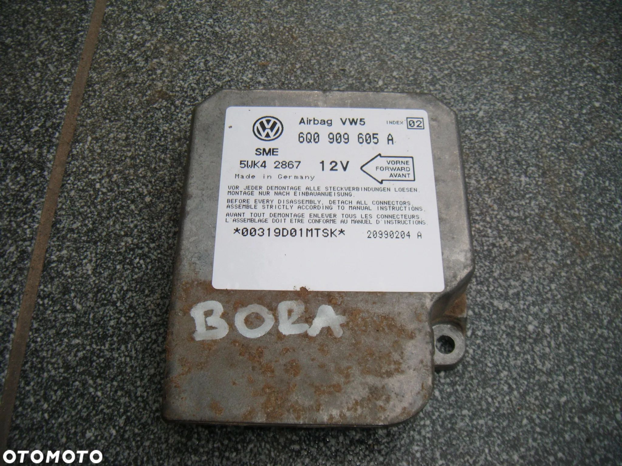 vw golf 4 bora sensor airbag 6q0909605a - 1