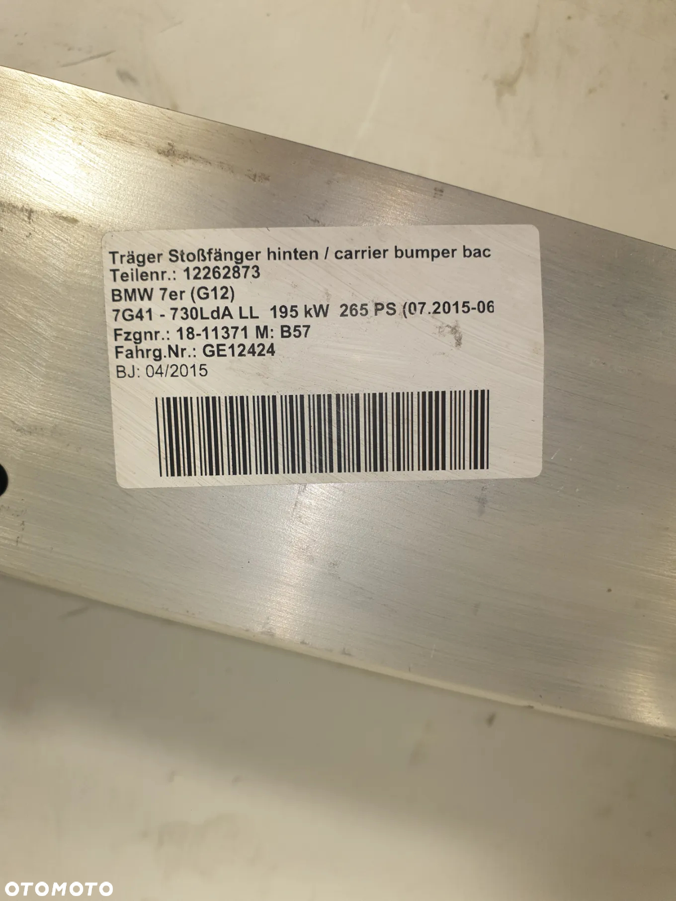BMW G12 BELKA ZDERZAKA TYŁ 7377217   POTESTOWA MINIMALNY PRZEBIEG - 12