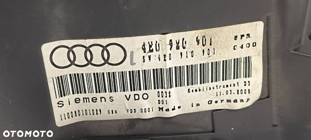 LICZNIK ZEGAR AUDI A8 D3 4E0920901 - 7
