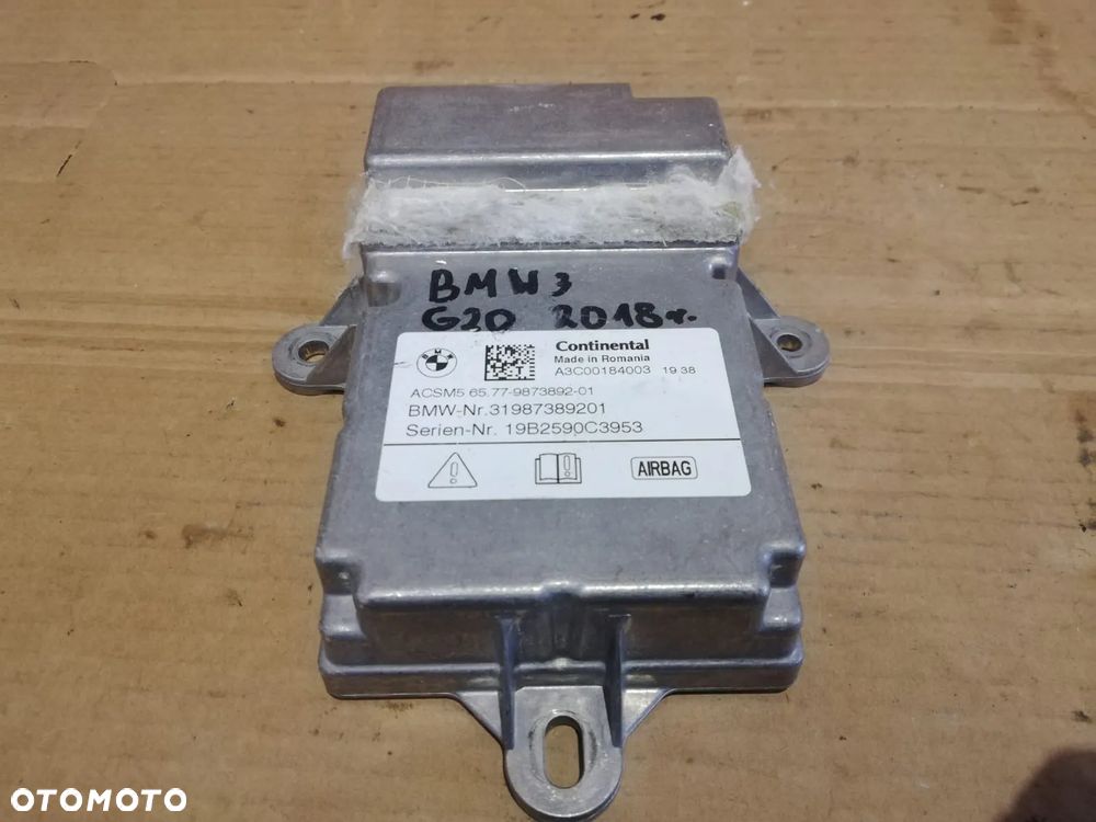 MODUŁ STEROWNIK BMW 3 G20 2018 AIRBAG ACSM5 9873892 - 1
