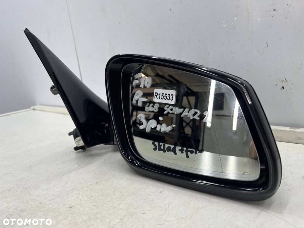 Lusterko BMW 5 F10 F11 10-13r. 3 pin PRAWE elektryczne SKLADANE fotochrom zewnętrzne 668 SCHWARZ 2 - 3