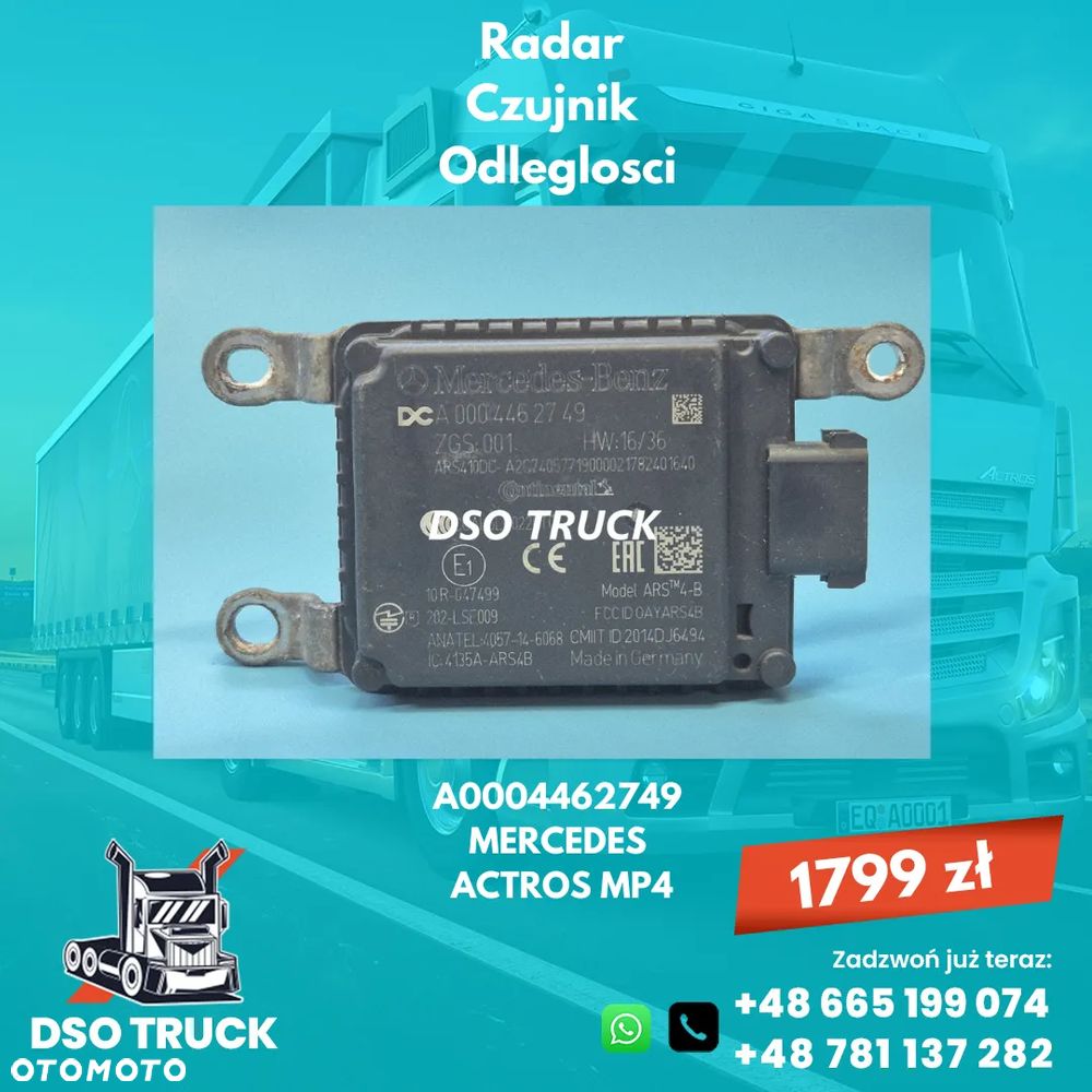 Radar Czujnik Odleglosci MERCEDES ACTROS MP4 A0004462749 - 1