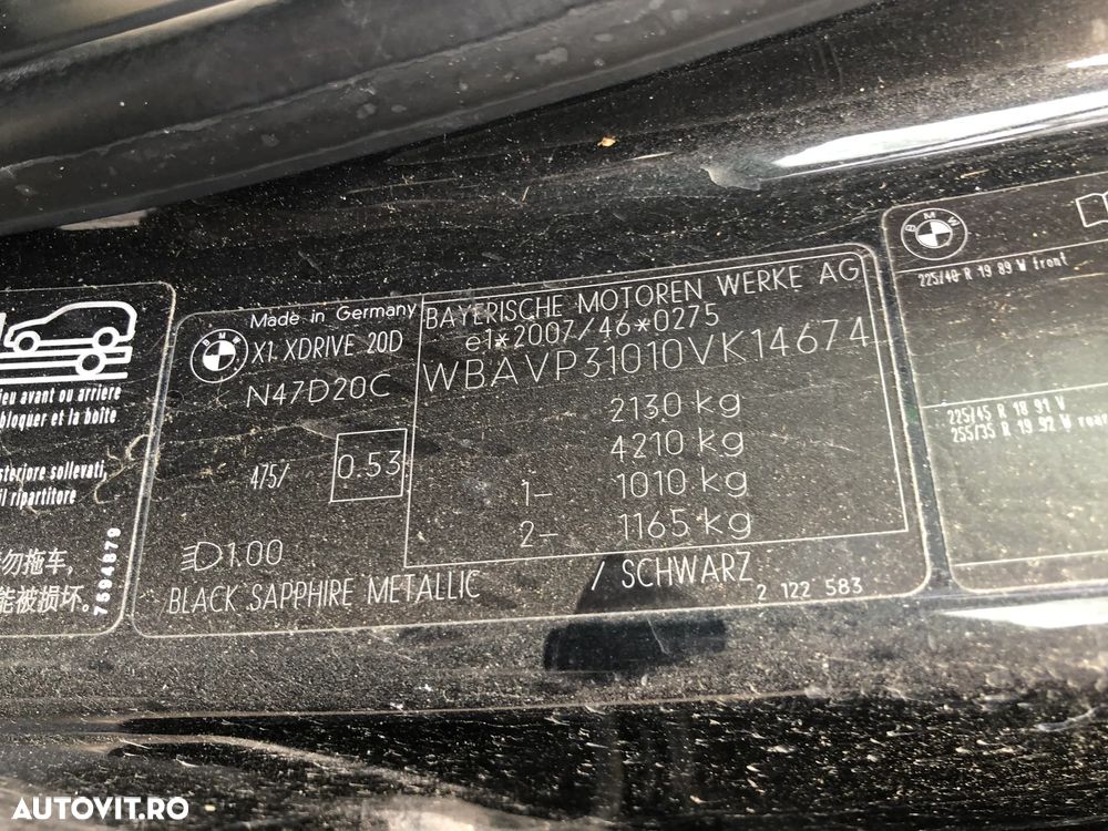Motor fara anexe BMW X1 E84 2.0 diesel 177CP N47D20C 2010 - 2