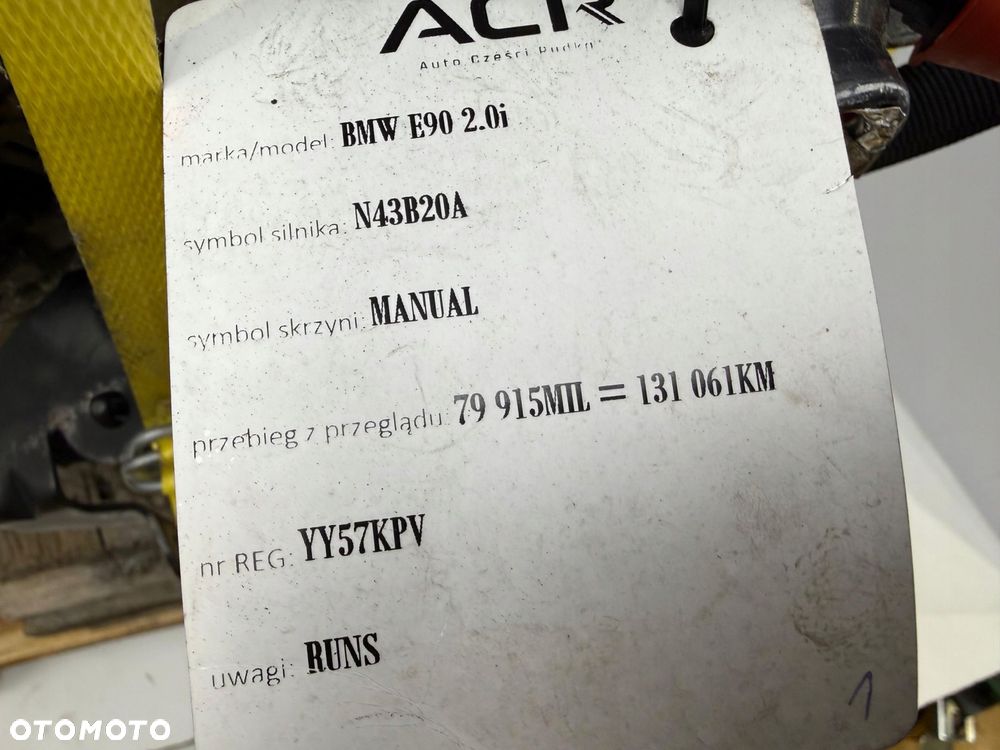 SILNIK N43B20 N43B20A BMW E81 E87 E60 E61 E90 E91 E92 2.0 i benzyna 135tyś - 9